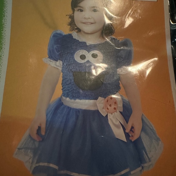 12 24 mo SESAME STREET COOKIE MONSTER COSTUME HALLOWEEN BIRTHDAY - Picture 3 of 5